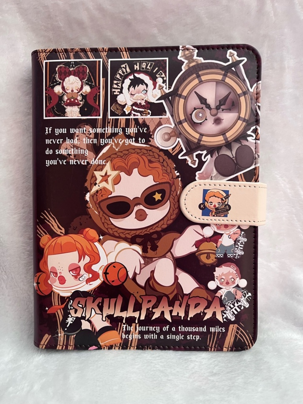 Skullpanda Cartoon Binder- Brown